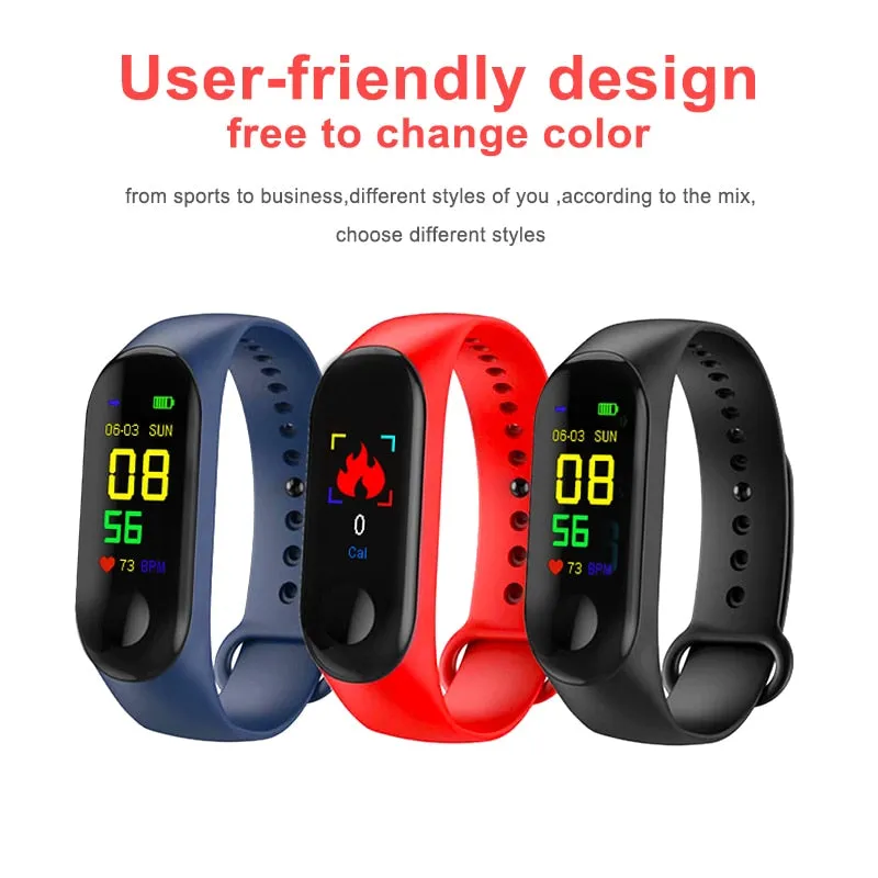 M4 Water-resistant Smart Fitness Band (with a Colour Screen, Fitness Tracker, BP, Heart Rate Monitor)