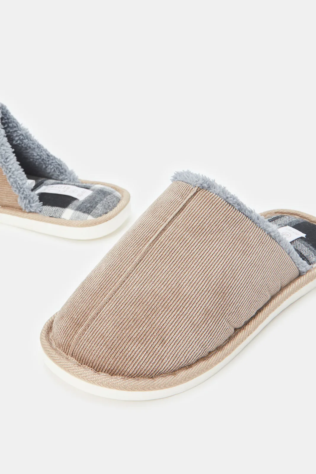 Men Brown Mule Slippers