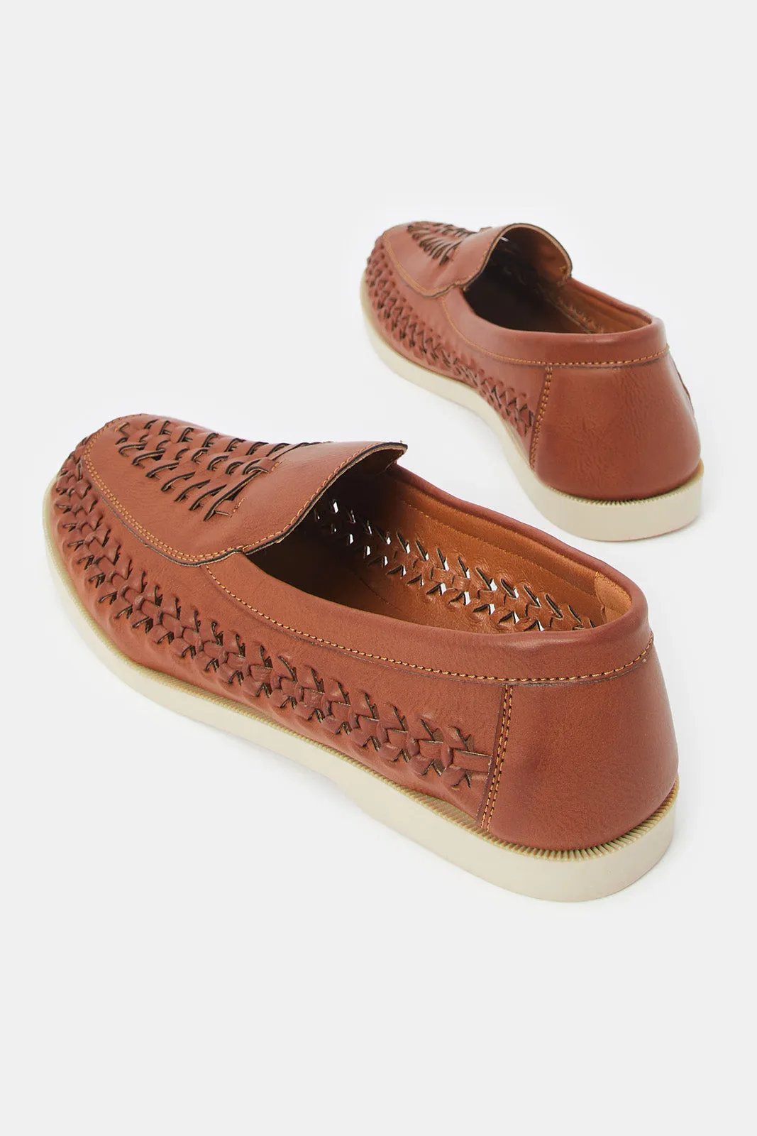 Men Brown Woven Loafer Shoe