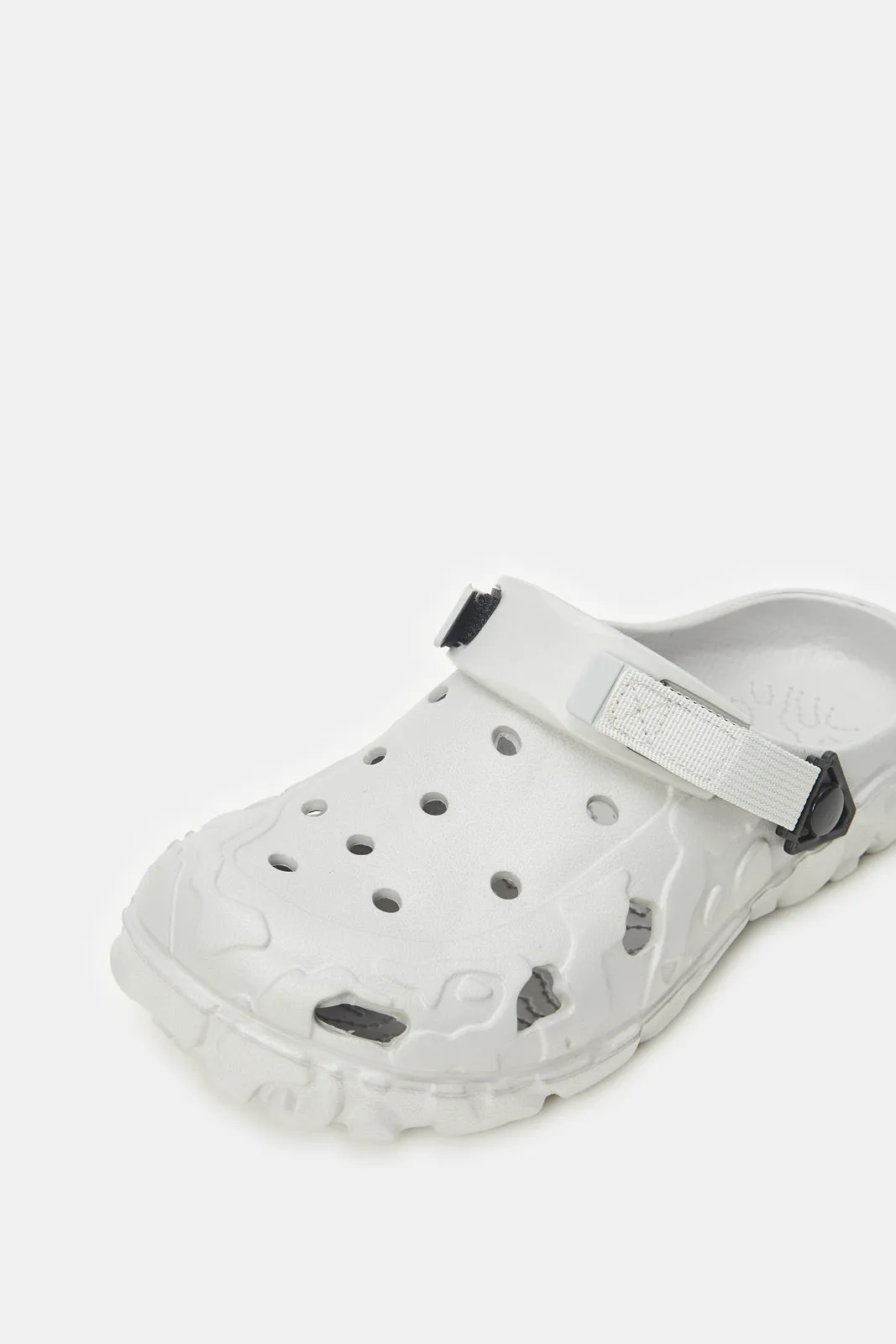 Men Grey Clog With Buckle