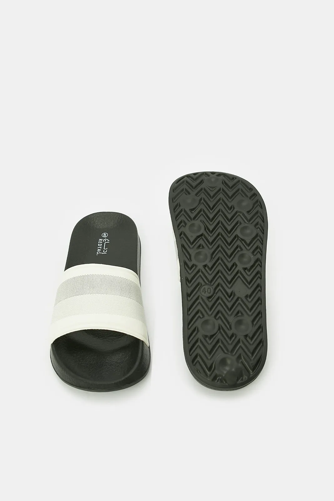 Men Grey Embossed Slide