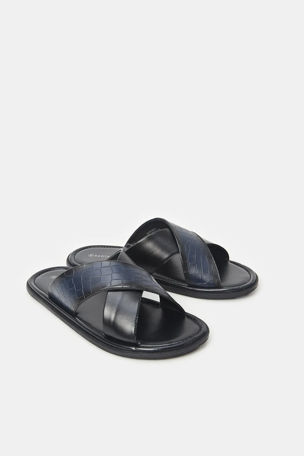 Men Navy Criss Cross Sandals