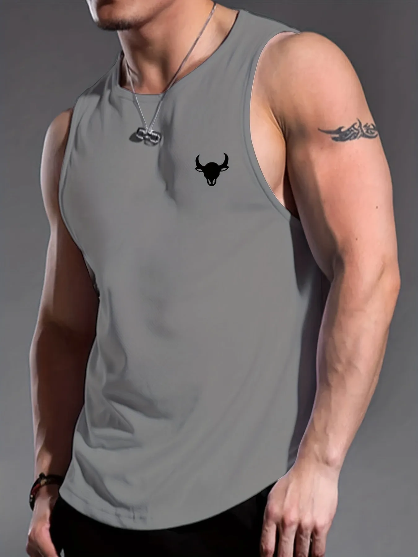 Men's Casual Bottoming Fitness Training Sports White Vest For Summer