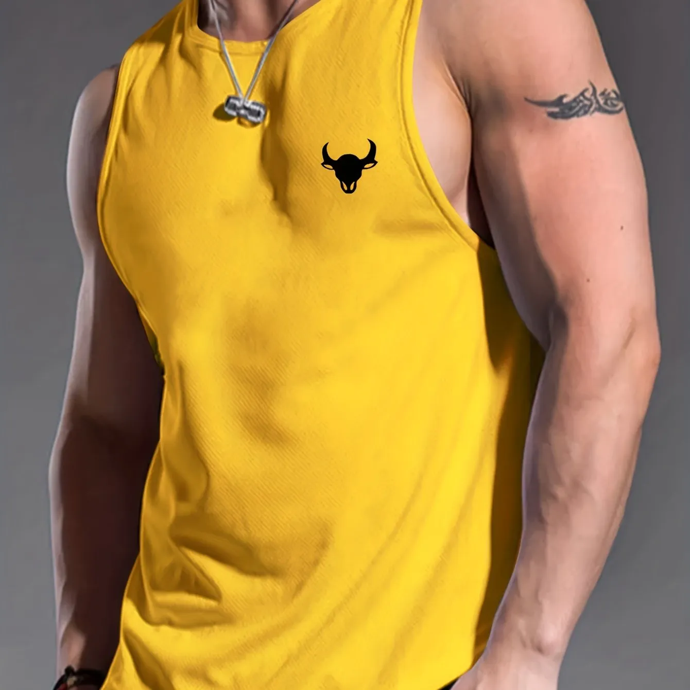 Men's Casual Bottoming Fitness Training Sports White Vest For Summer