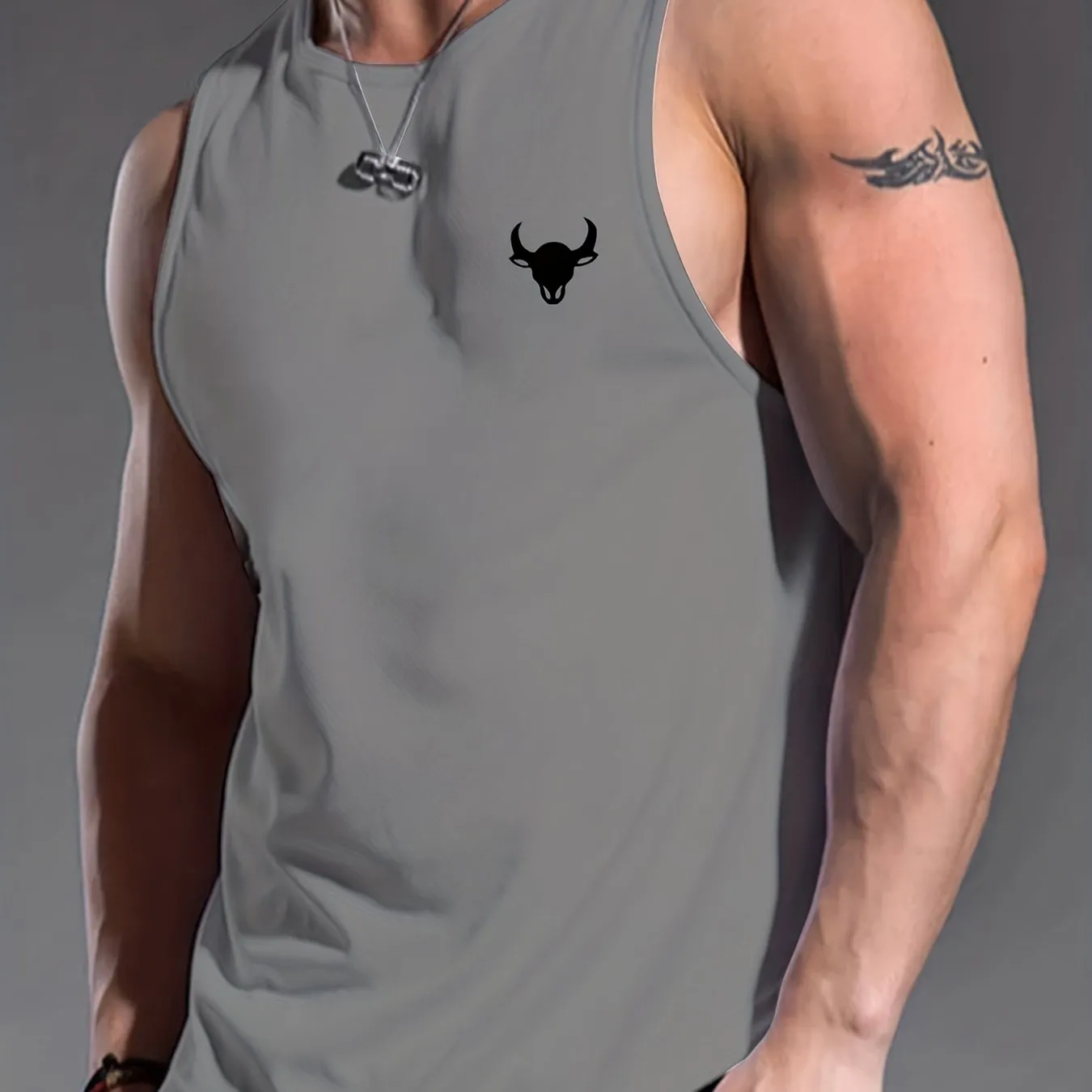 Men's Casual Bottoming Fitness Training Sports White Vest For Summer