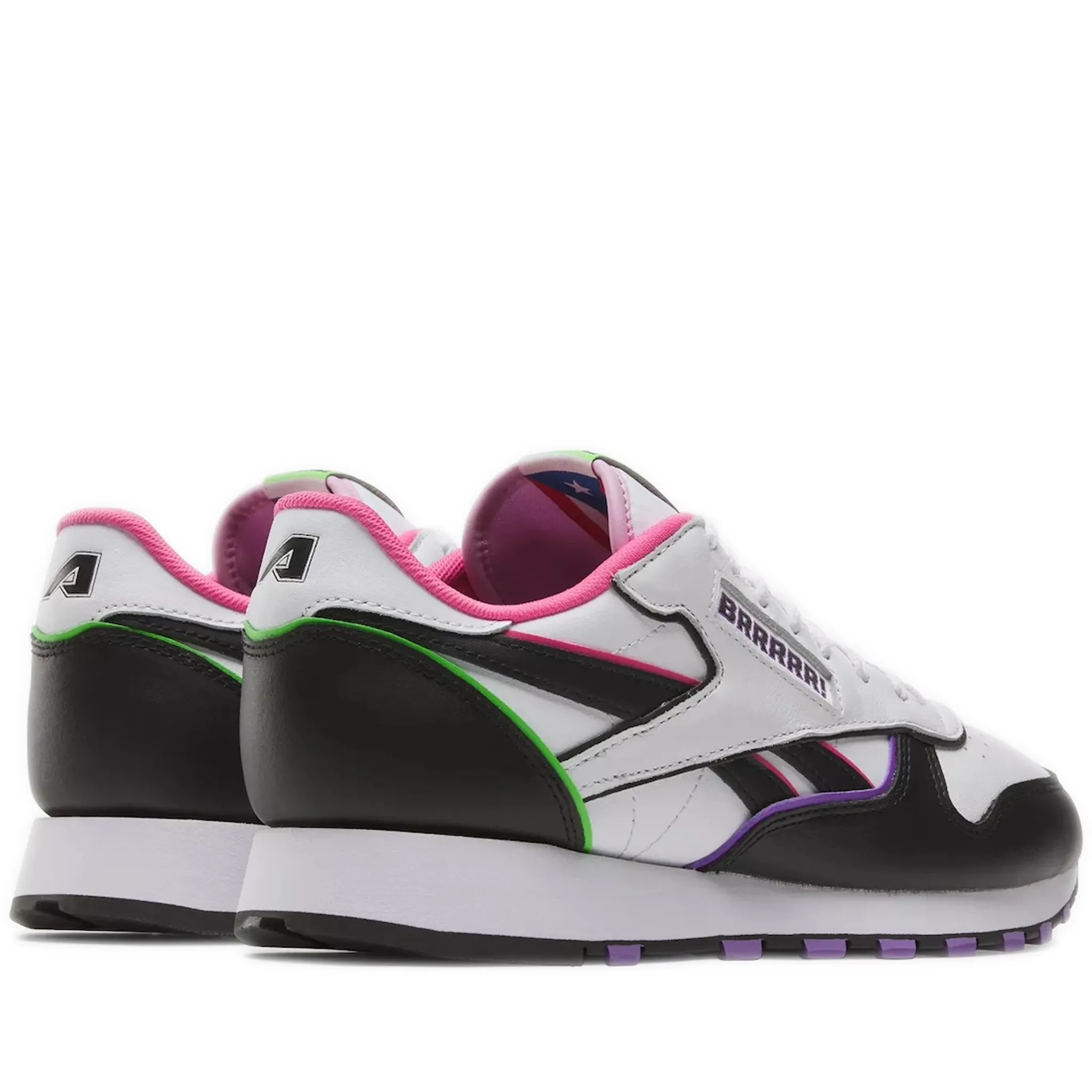 Men's Reebok X Anuel AA Classic Leather Shoes - Black/White/Pink