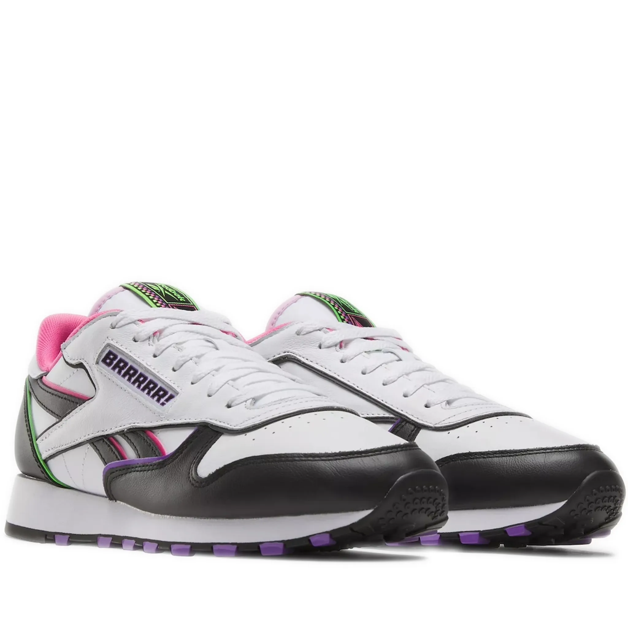 Men's Reebok X Anuel AA Classic Leather Shoes - Black/White/Pink