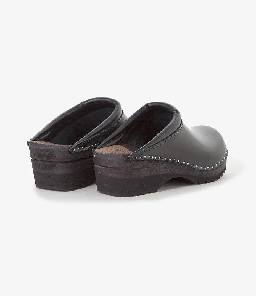 'Monet' Clog – Black Leather