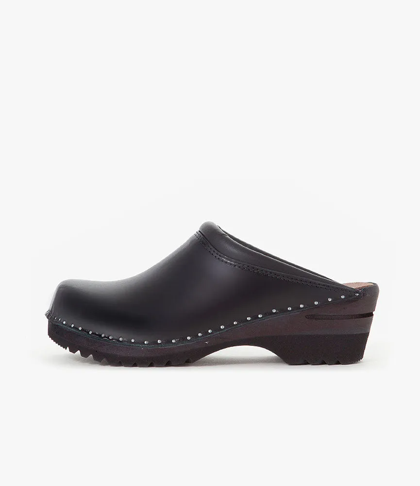 'Monet' Clog – Black Leather