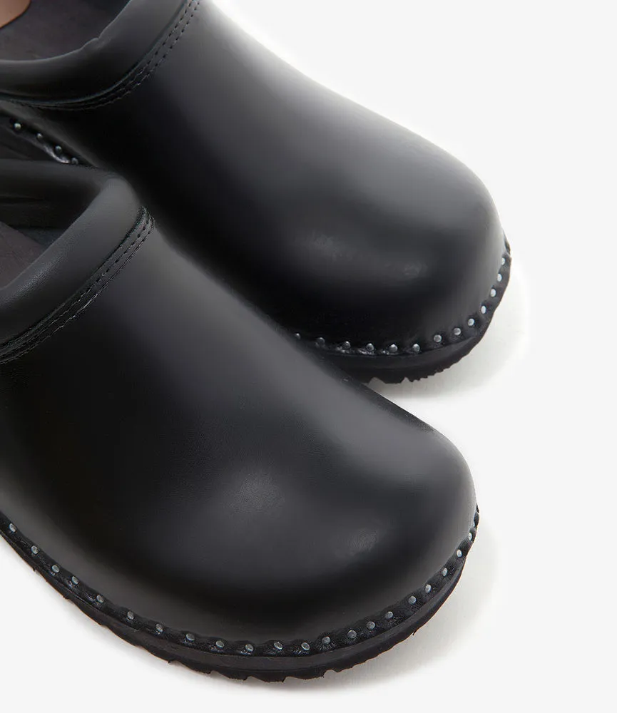 'Monet' Clog – Black Leather