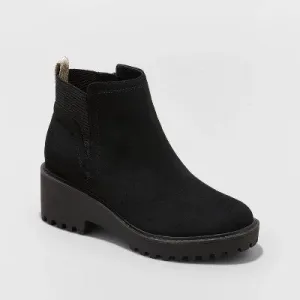 New - Women's Taci Pull-On Ankle Boots - Universal Thread Black 12