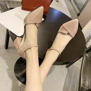 Nude Strappy Block Heels Chunky Heel Shoes