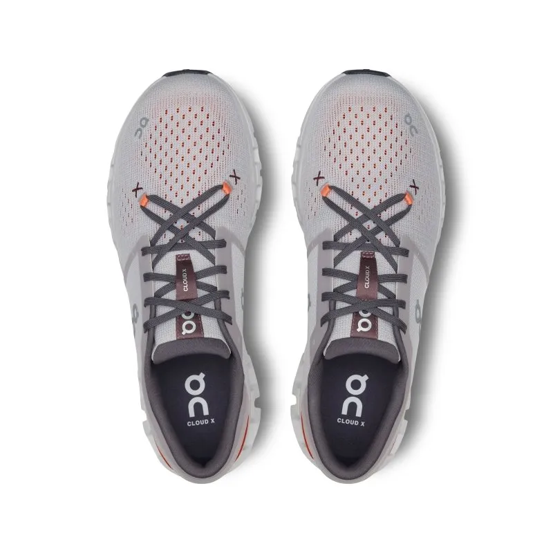 On Men's Cloud X 4 - Silver/Flame