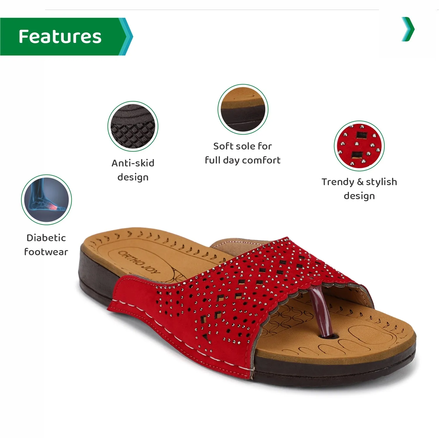 ORTHO JOY Regular Wear slippers For Women