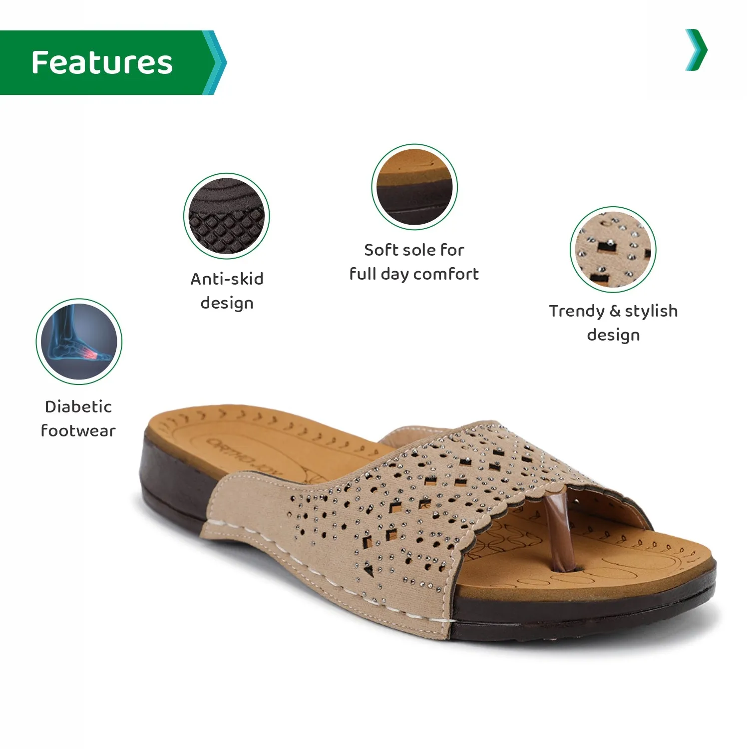 ORTHO JOY Regular Wear slippers For Women