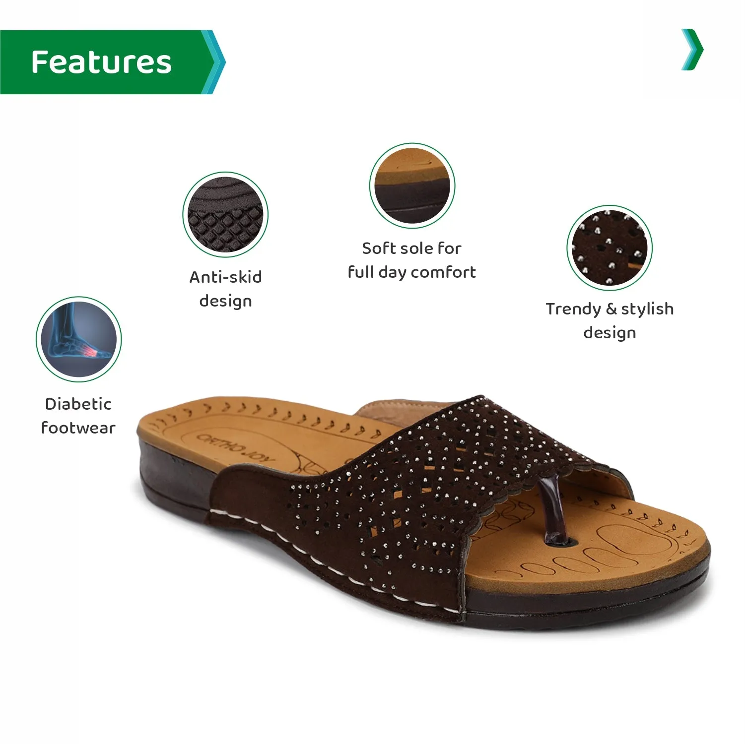 ORTHO JOY Regular Wear slippers For Women