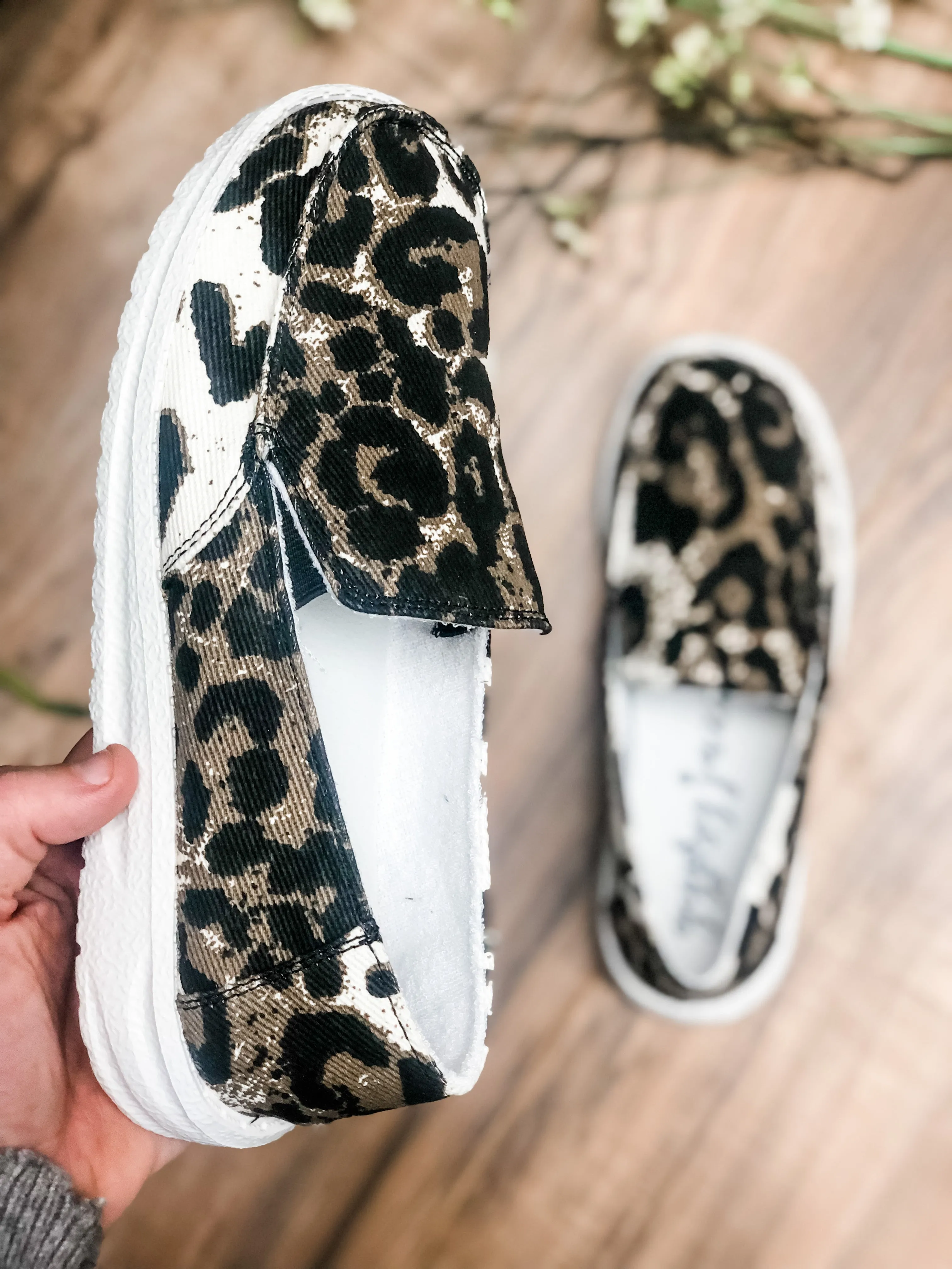 *Outlet* Sami Slip Ons (White & Black Leopard)