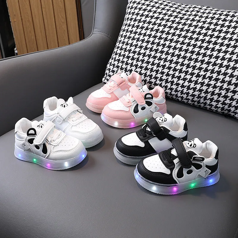 Panda Face LED Shoes - Pink