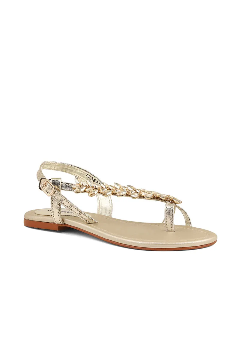 Party Wear Sandal I23670-Golden