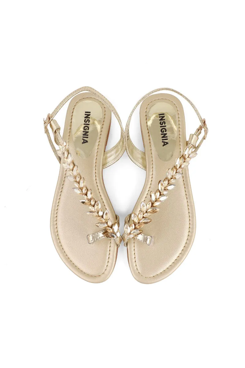 Party Wear Sandal I23670-Golden