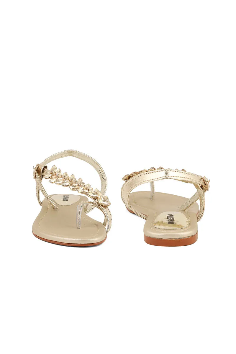 Party Wear Sandal I23670-Golden