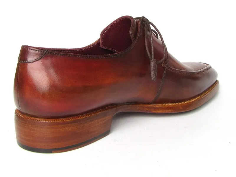 Paul Parkman Brown Goodyear Welted Square Toe Apron Derby Shoes