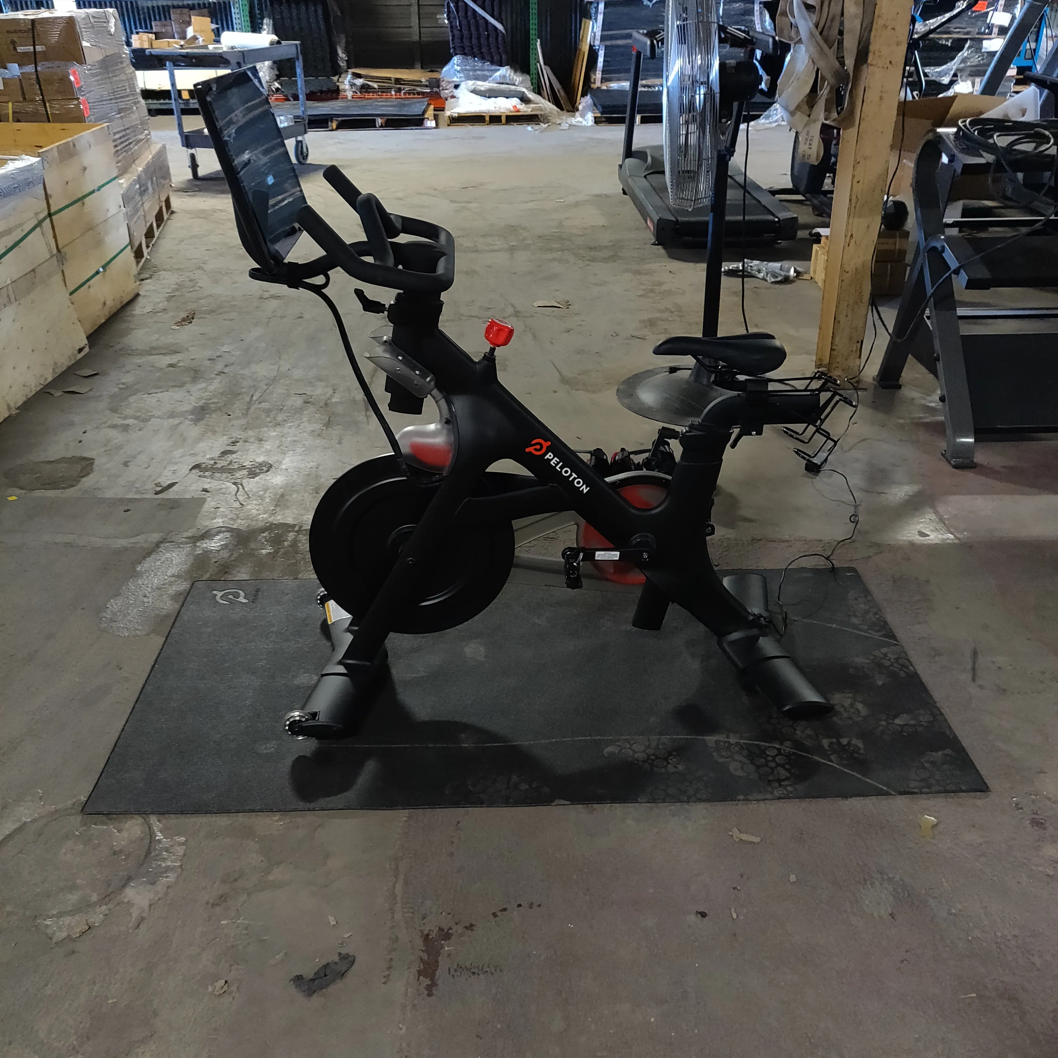 Peloton Upright Exercise Bike with Shoes and Mat