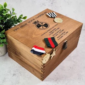 Personalised Medal Memory Box I Storage For Achievements, Certificates, Awards, Badges