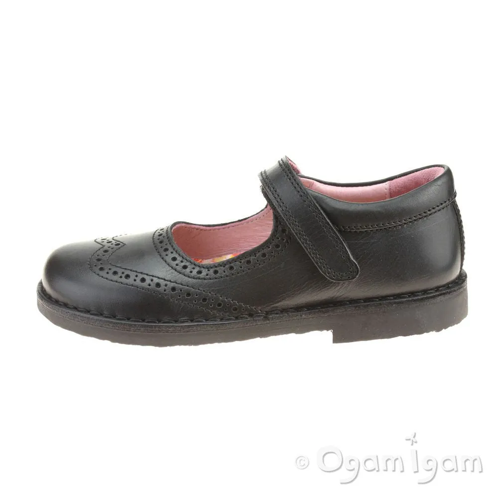 Petasil Claret 2 Black Girls Black School Shoe