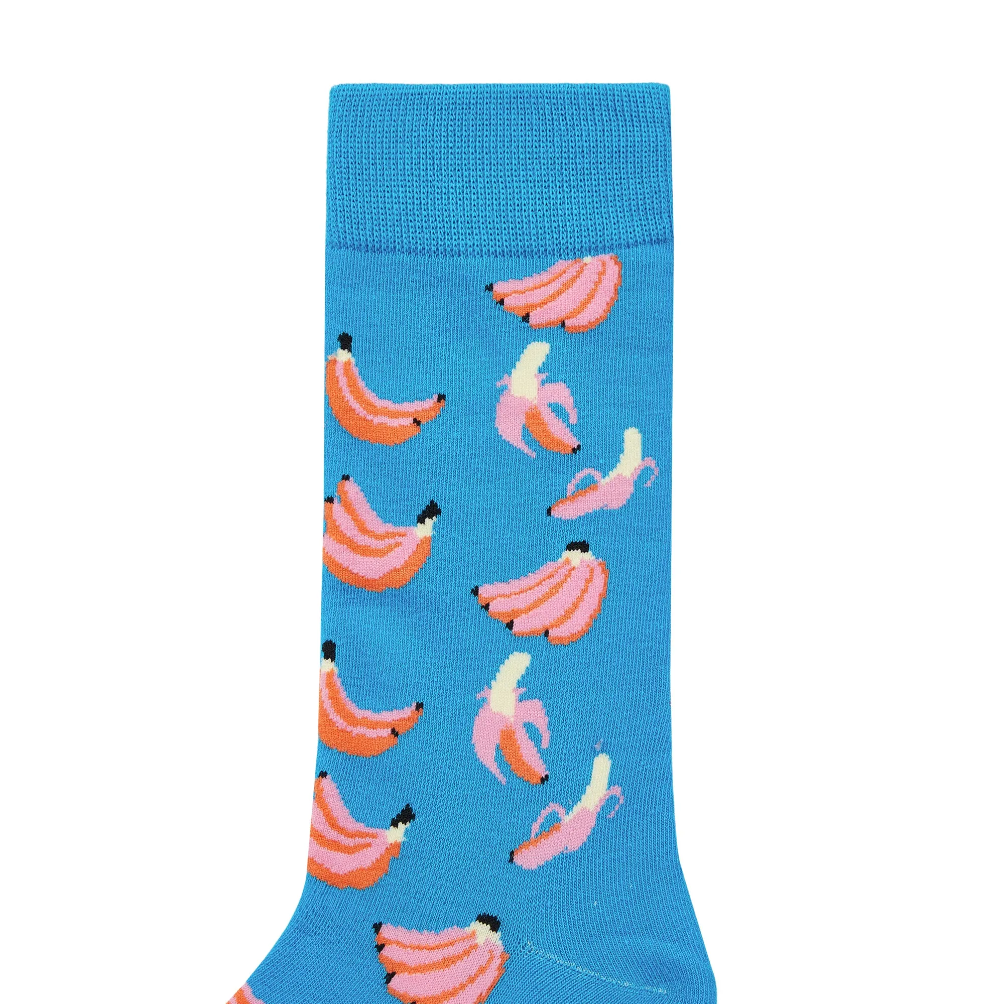 Pink Banana Printed Crew Length Socks