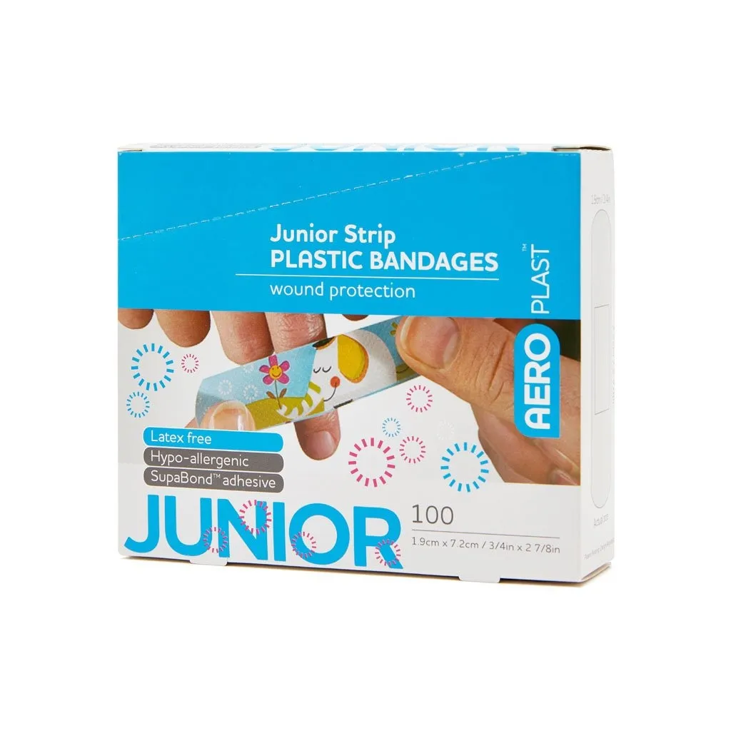 Plastic Dressing Strips Junior Latex Free 7.2cm x 1.9cm (100)