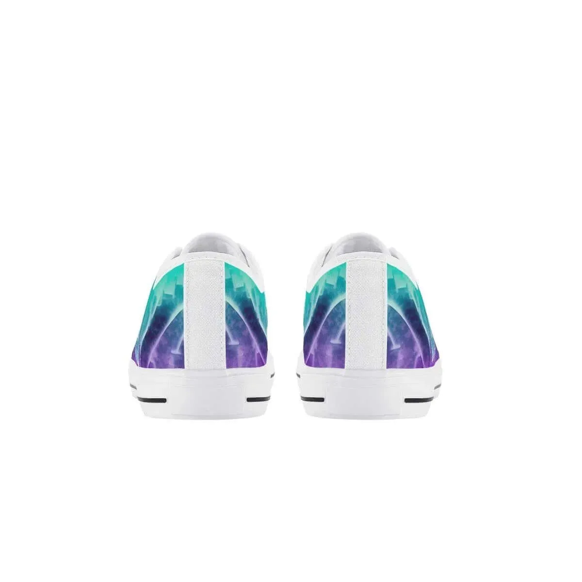 Purple White Low Top Shoes