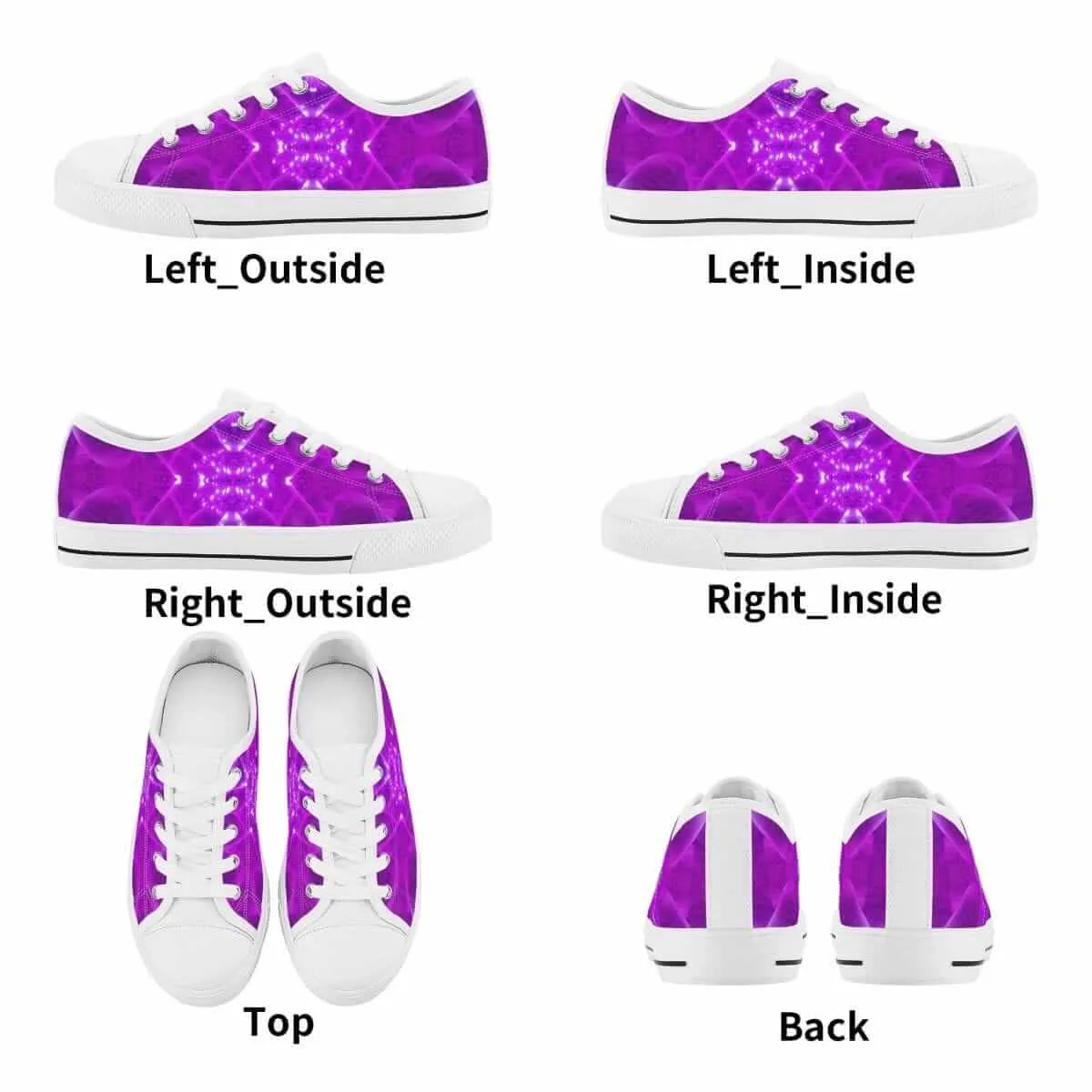 Purple White Low Top Shoes