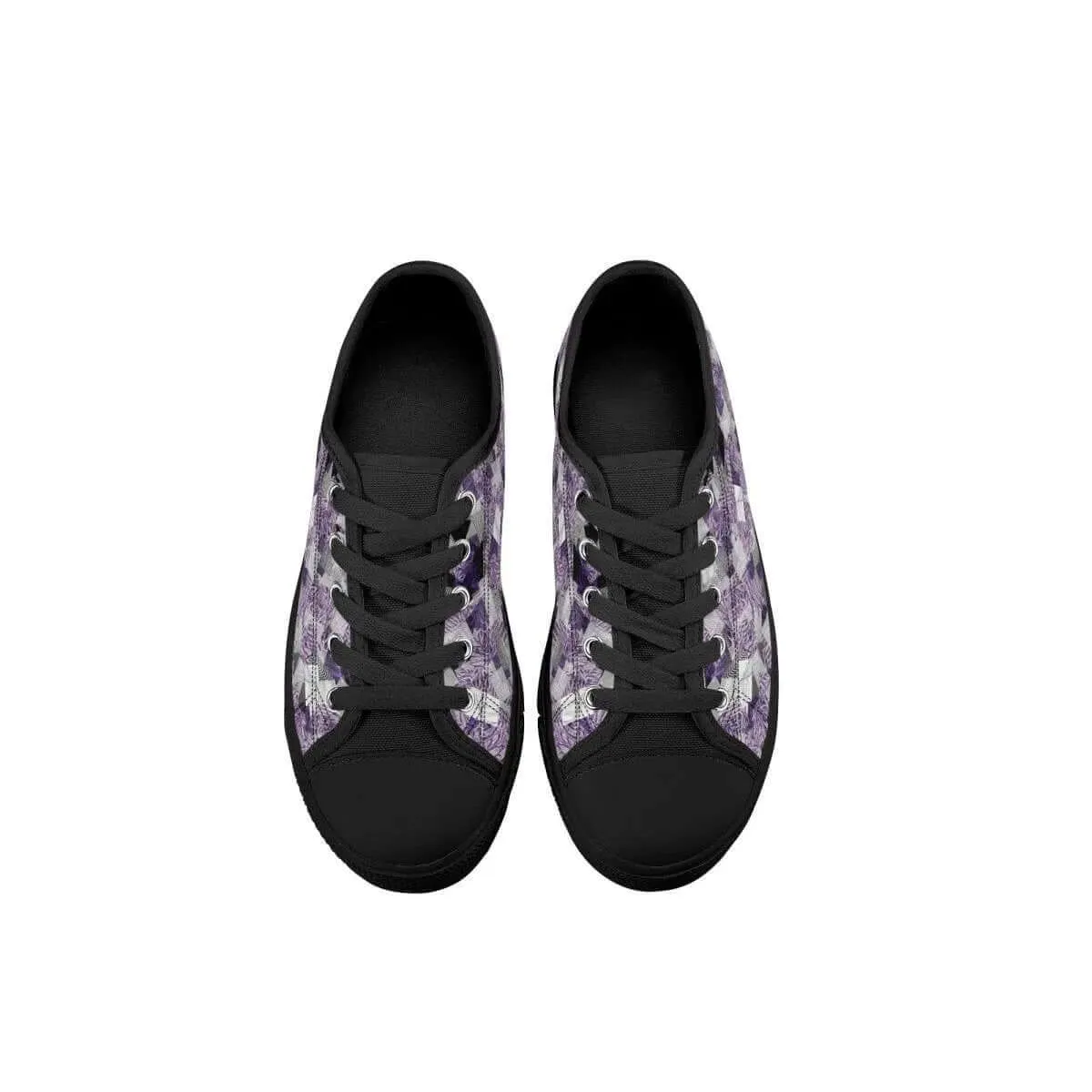 Purple White Low Top Shoes