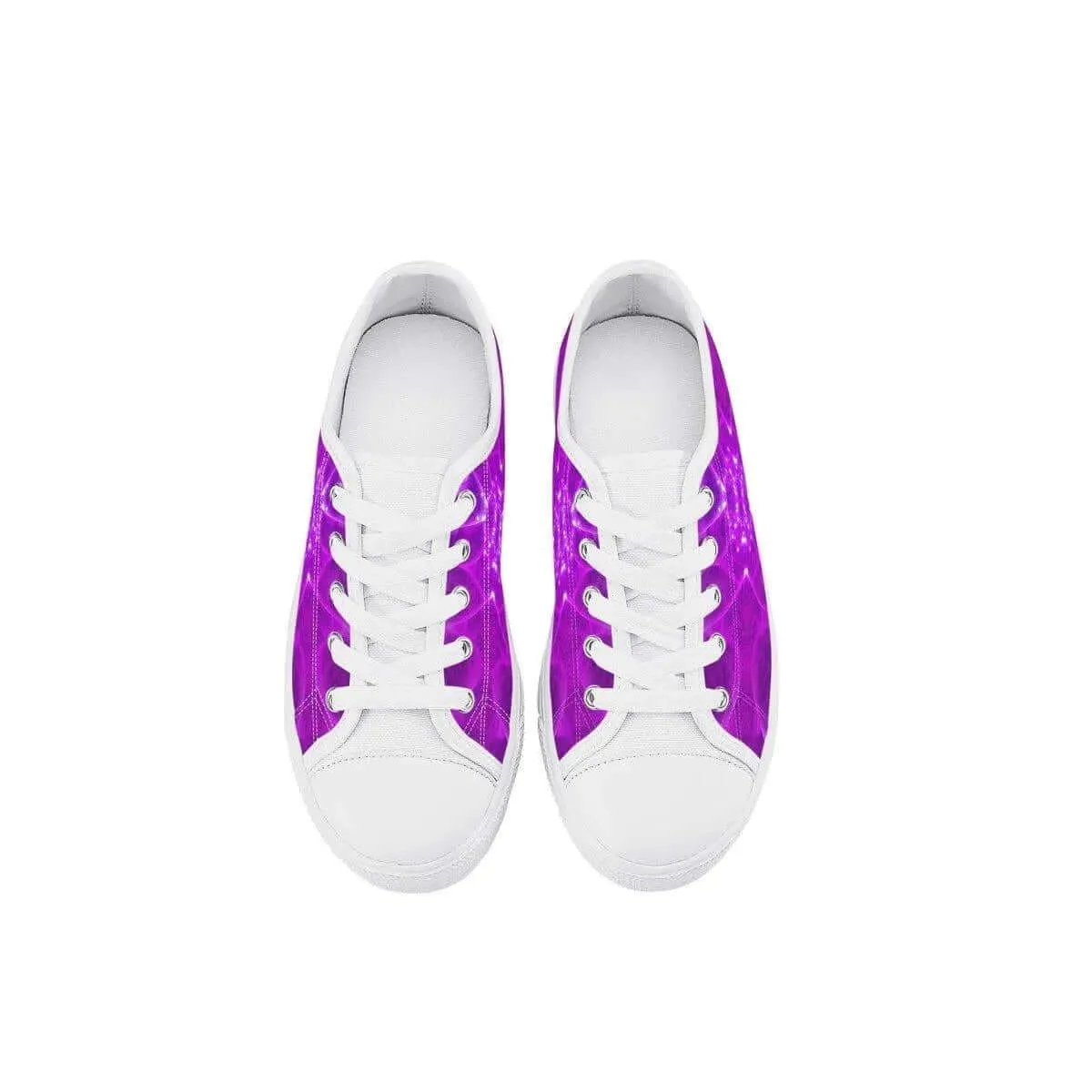 Purple White Low Top Shoes