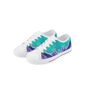 Purple White Low Top Shoes