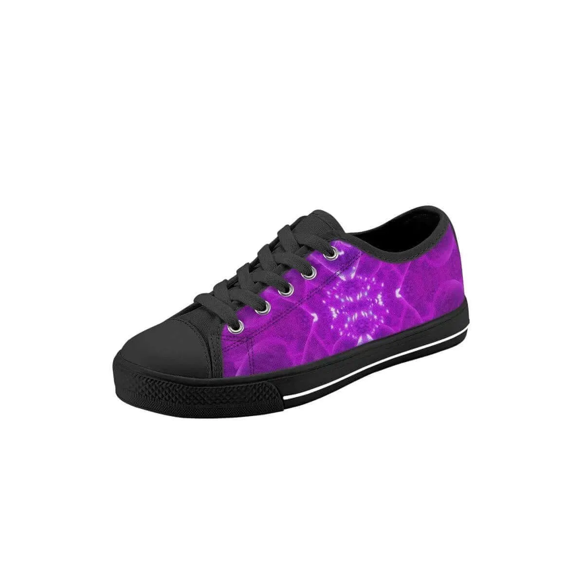 Purple White Low Top Shoes