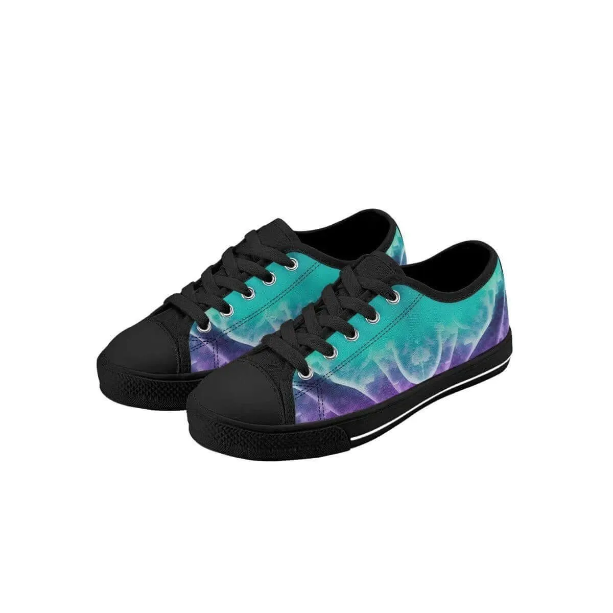 Purple White Low Top Shoes