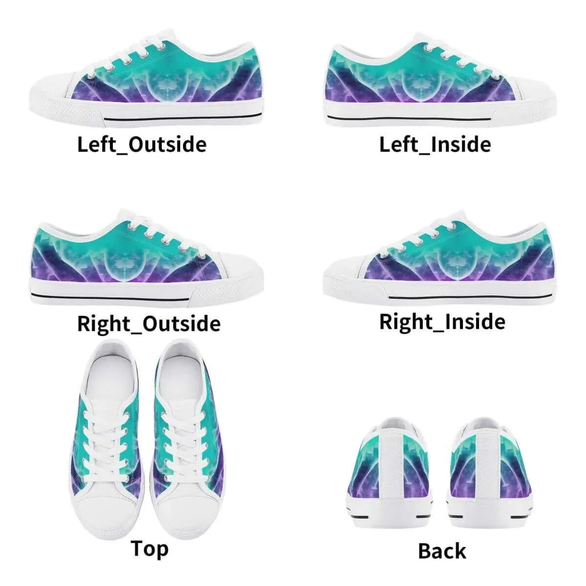 Purple White Low Top Shoes