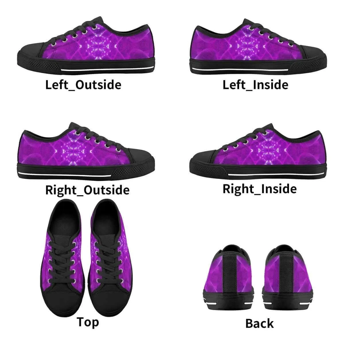 Purple White Low Top Shoes