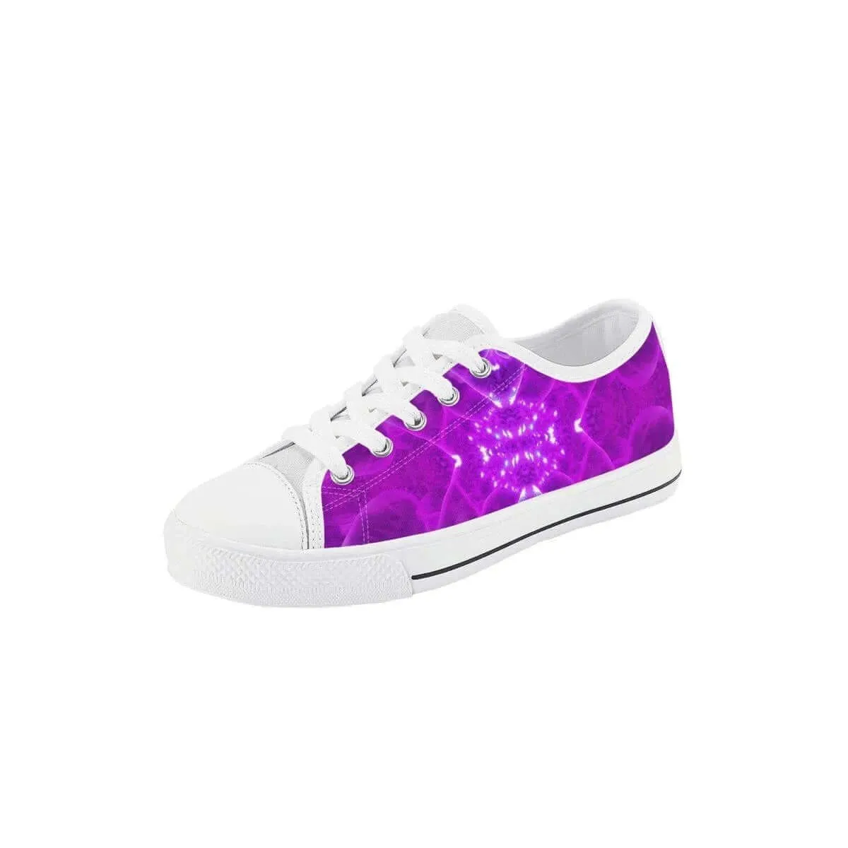 Purple White Low Top Shoes