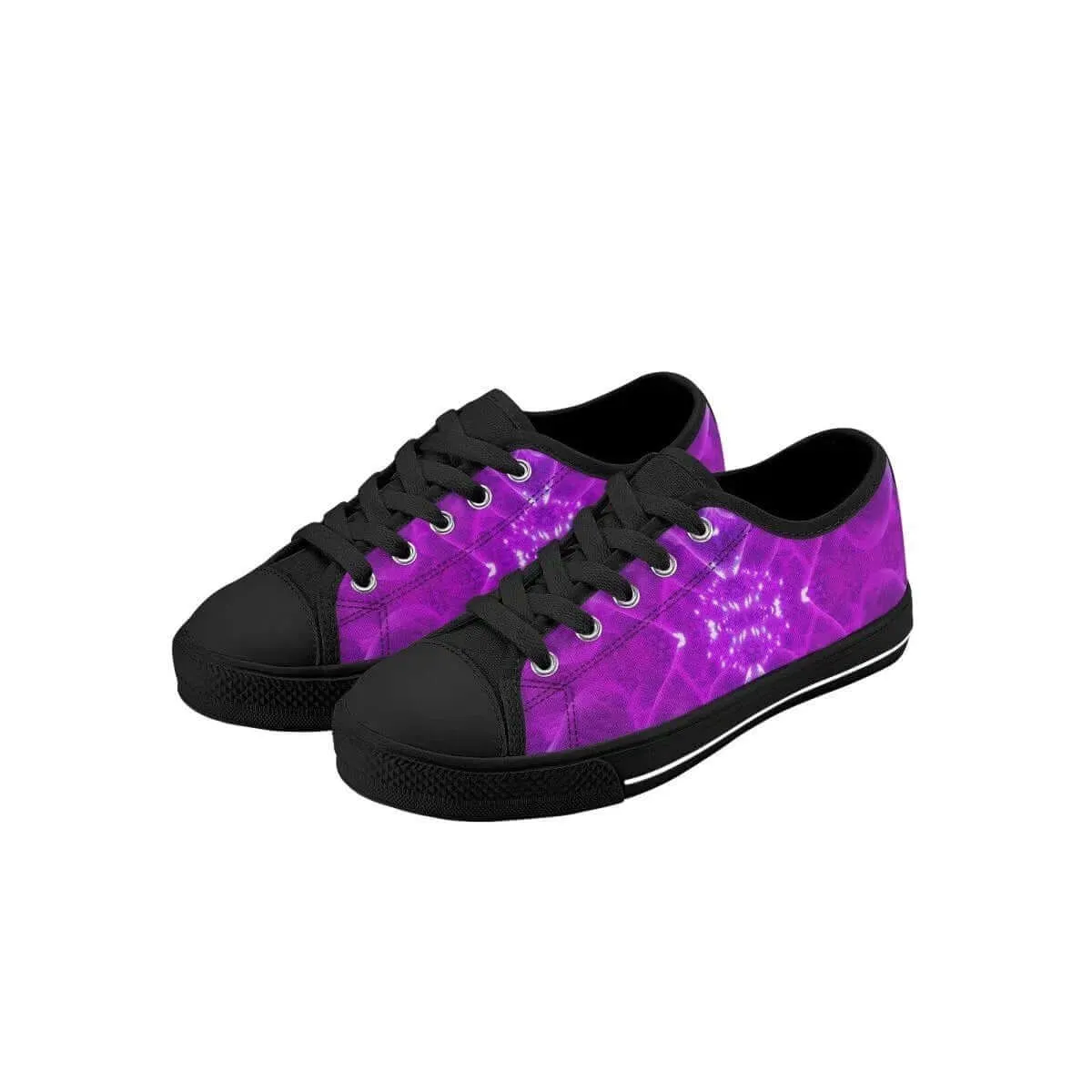 Purple White Low Top Shoes