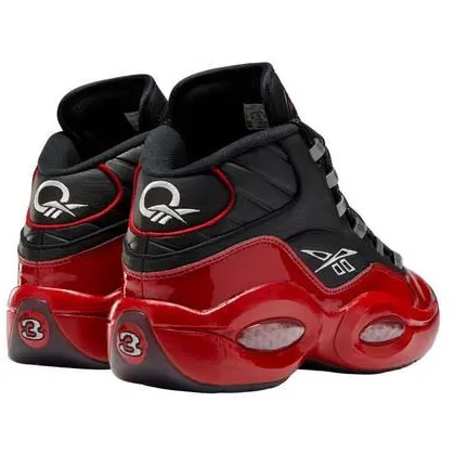 Reebok Kid's Question Mid Street Sleigh Shoes - Black / Vector Red