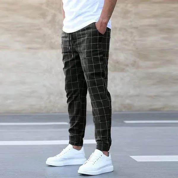 Retro Street Sports Casual Plaid Pants