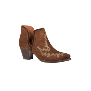 Roper Footwear Women's Rowdy Cow Suede Open Side Western Booties