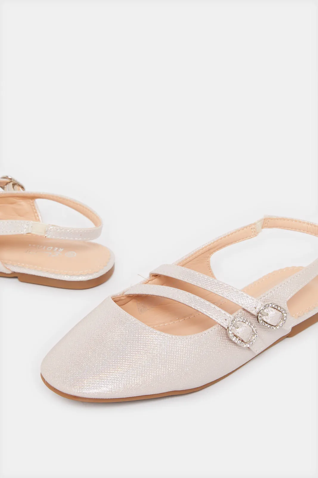 Senior Girls Pink Double Strap Mule