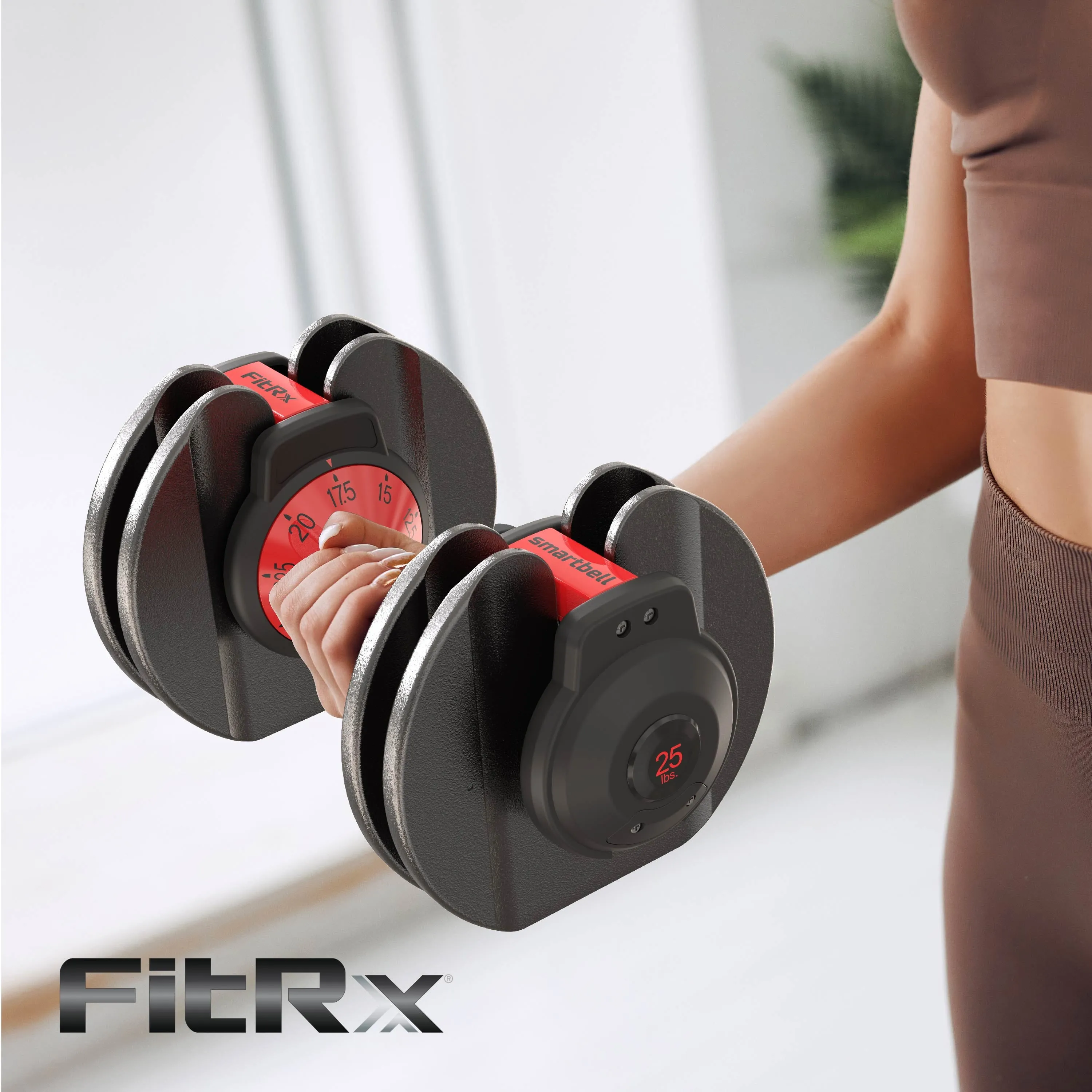 Smartbell 25 lbs 9-in-1 Adjustable Dumbbell with 2.5 lbs increments, perfect for home gym use.