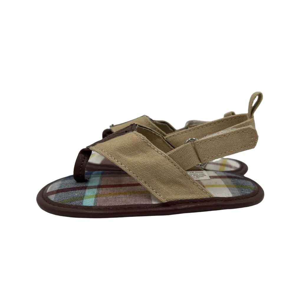 Soft-Soled Plaid Sandals