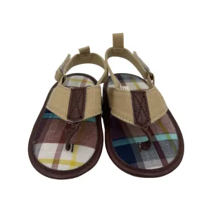 Soft-Soled Plaid Sandals