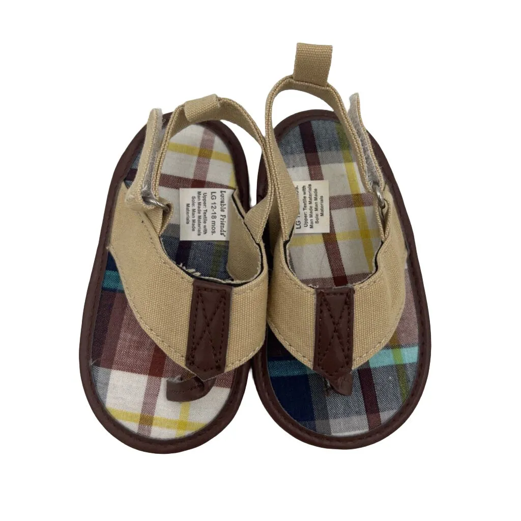 Soft-Soled Plaid Sandals